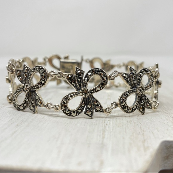 JUDITH JACK sterling silver marcasite bracelet 23.7g